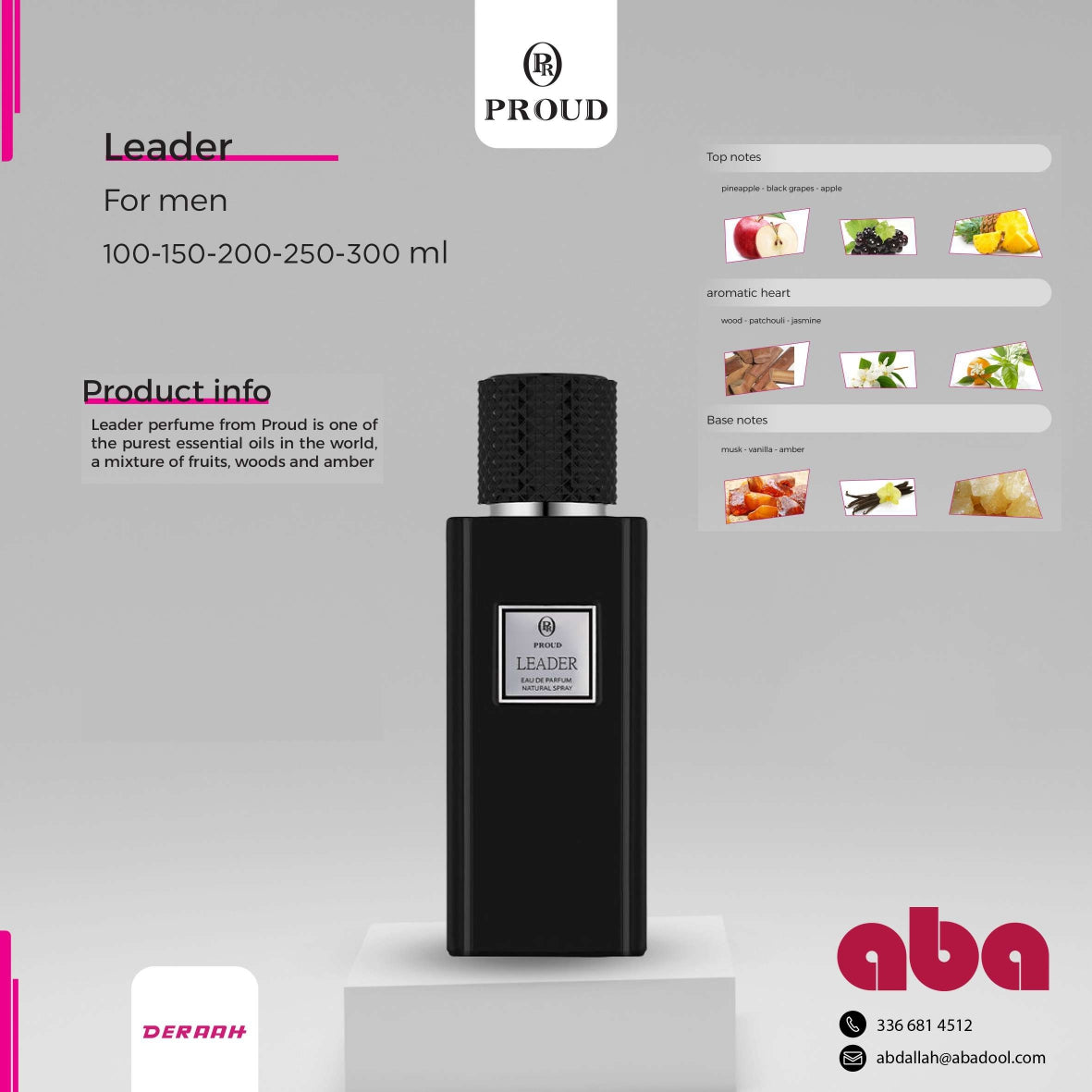 LEADER by PROUD long lasting Cologne 3.4 oz / 100 ml 